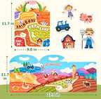 JoyCat Reusable Sticker Book - Animal Stickers for Toddlers, Kids Sticker Activity Book, Travel Toys for Road Trip, Car & Airplane, Educational Learning Gifts for Boys and Girls Ages 3-5 (Farm)