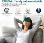 Sleep Mask, Silk Eye Mask for Sleeping with Adjustable Strap, Satin Blackout Sleeping Eye Mask for Men&Women, Comfortable Blindfold Eyeshade for Night Sleep (Dark Green)