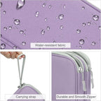 FYY Electronic Organizer, Travel Cable Organizer Bag Pouch Electronic Accessories Carry Case Portable Waterproof Double Layers Storage Bag for Cable, Charger, Phone, Medium Size, Light Purple