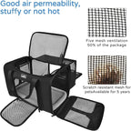 Wakytu Dog Carriers for Small Dogs, Cat Carrier Travel, Expandable, Collapsible, 900D High Density Oxford Cloth, Wear-Resisting, Anti Tearing, Reflective Tape,Safety Lock Zipper