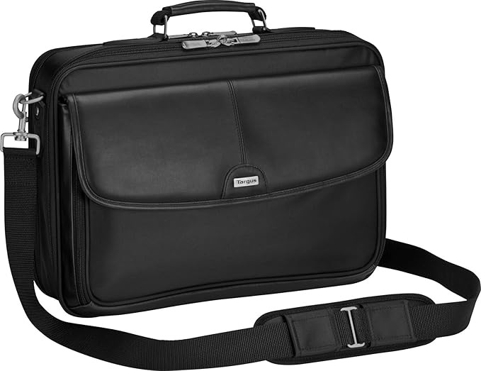 Targus Trademark Notepac Plus Carrying Messenger Bag with Shoulder Straps fit up to 16-Inch Laptop/Notebook, Black (CTM400)