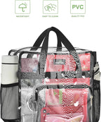 MAY TREE Clear Bag for Stadium Events, 12x6x15 Clear Tote Bag with Removable Strap, Transparent Bag for Concert Sports Gym, Cow-Strap