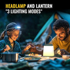 HOKOILN LED Camping Essentials, Battery Powered LED Camping Lantern & Headlamp Sets, Multiple Purposes Tent Light for Camp, Hiking, Emergency, Backpacking, Indoor/Outdoor,Gift for Kids