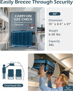 Coolife Carry On Luggage 22x14x9 Airline Approved Hardside PC+ABS Suitcase with TSA Lock, Lightweight Rolling Travel Luggage with Spinner Wheels(Caribbean Blue, 20in)