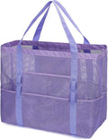 Fammart Mesh Beach Bag, Large Beach Tote with Zipper Pocket, Toys Pool Bag for Family Travel Vacation Cruise Essentials