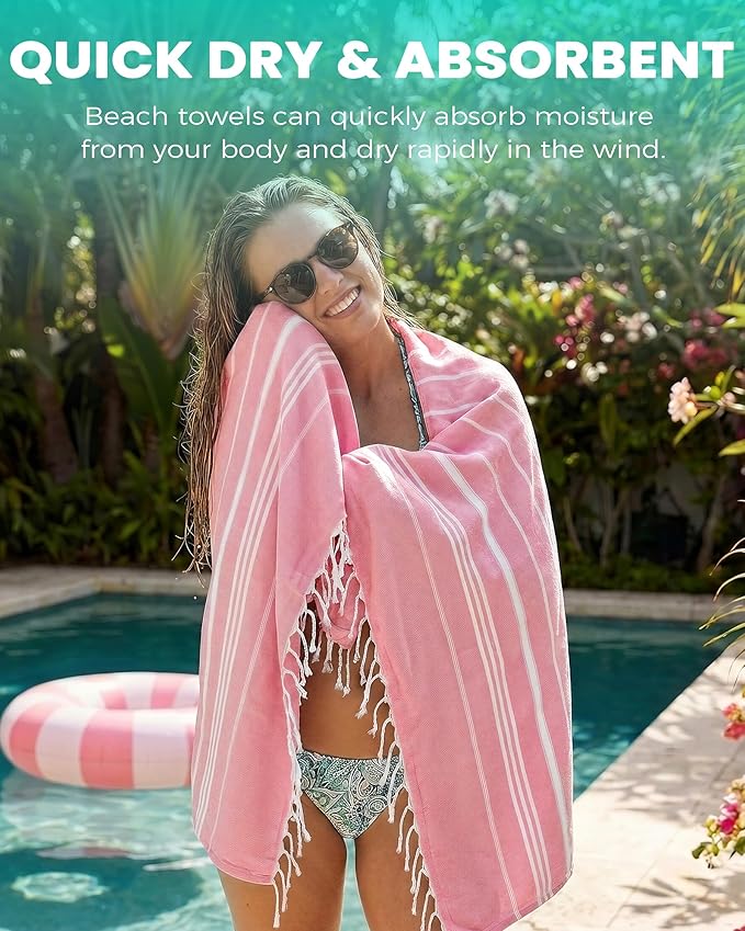 Antfuny Turkish Beach Towels Vacation Essentials Quick Dry Sand Free Soft Absorbent Extra Large XL Big Blanket Adult Pool Towel Lightweight Thin Sandless Fast Drying Compact No Sand Packable Foldable