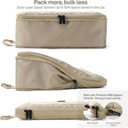 EPICKA TripCozy Compression Packing Cubes - 6 Set Durable Travel Organizer Bags with Mesh Top, Expandable Travel Accessories for Carry on, Luggage, Suitcase, Backpack (Khaki)
