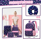 Kid’s Luggage Set 5 Piece Suitcase Set 16’’ Hardside Luggage with Spinner Wheels Girls Carry on Toddler Travel Rolling Suitcase Carry on Luggage Airline Approved