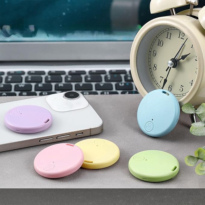Konohan 5 Packs Smart Item Finder Portable Tracker GPS Tracking Mobile Anti Loss Smart Device Key Finder Tag Locator with Sound for Bags Wallets Backpacks Pets Keys Luggage(Macaron Color)