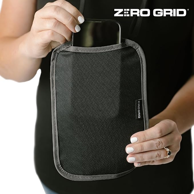 Neck Wallet for Travel & Passport Holder with RFID Blocking - Slim & Easy to Conceal Nylon Travel Pouch for men & women - Holds Phone, Cash, Cards, Keys - Sweat & Water Resistant - XLarge - Dark Grey