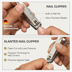 Beauty Power 9 in 1 Professional Manicure Pedicure Set - Stainless Steel Nail Clippers, Nano File, Cuticle Nipper, Scissors, Tweezers, Travel PU Leather Case for Men & Women - Gift Idea - Brown