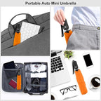 Compact Travel Umbrella for Purse - Flat Handle, Waterproof for Light Rain
