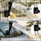 FizZeal Portable Shower for Camping, 8000mAh Rechargeable Portable Camping Shower Pump with 6.6 Gallons Foldable Bucket, 5 Speed & LED Display,Rinse Kit Portable Outdoor Camping Travel Shower Head