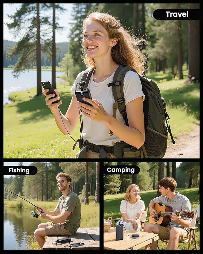 Portable Charger Power Bank 50000mAh 22.5W Fast Charging USB C Battery Bank External Battery Pack Digital Display Phone Charger with 3 Output & 2 Input for iPhone 17/16/15/14/13/12, Samsung etc Black