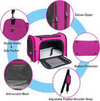 Soft Sided Carrier for Small Medium Cats Dogs,TSA Airline Approved Collapsible Travel Pet Carrier (Medium, Magenta)