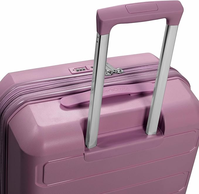 Traveler's Choice Pagosa Hardshell Expandable Luggage with Spinner Wheels, Mauve, 2-Piece Set (22/26)
