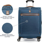 Travelpro Platinum Elite Softside Expandable Luggage, 8 Wheel Spinner Suitcase, TSA Lock, Men and Women, Coastal Blue, 2-Piece Set (21/25)