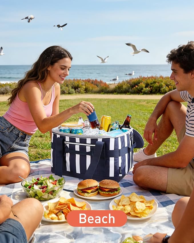 TOURIT Soft Sided Cooler Bag Insulated 30/48/60 Cans, Large Collapsible & Leakproof Ice Chest for Picnic, Beach, Camping, Travel