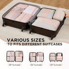 OlarHike 8 Set Compression Packing Cubes for Travel Gifts Mom Women,Luggage Clothes Organizer for Travelers,Airplane/Cruise/Car/Train Travel Essentials,Compressible Expandable Saver Space Bags(Beige)
