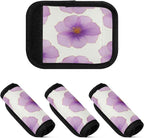 4 Pack Purple Flower Luggage Handle Wrap, Detachable Luggage Tag, Neoprene Suitcase Wrap with Comfort Grip & Bright Identifier for Suitcase, Travel Bag, Sports Bag
