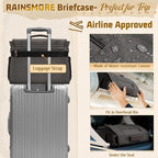 RAINSMORE Mens Messenger Bag 17-17.3 Inch Vintage Canvas Briefcase Water-resistant Large Computer Laptop Bag Rugged Satchel Shoulder Bag for Work Travel, Bookbag for College