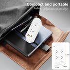Outlet Extender Surge Protector, 360° Rotating Plug Power Strip with 6 AC Outlets, 3-Sided Space Saving Design, 3 Ports (2 USB-A + 1 USB-C) Multi Plug Expander On/Off Switch for Home, Office, Travel