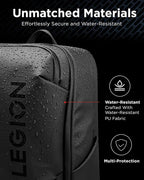 Lenovo Legion Gaming Laptop Backpack GB800, 21L Capacity, Fits 17-inch Laptops, Water Resistant, Three Main Compartments & 19 Specialiized Pockets, Black