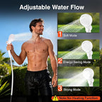 Portable Shower for Camping,7800mAh Rechargeable Camping Shower Pump,IPX8 Waterproof Outdoor Shower with LED Display and 3 Spray Modes for Hiking,Travel, Pet, Car Wash,RV Life