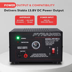 Pyramid Universal Compact Bench Power Supply - 10 Amp Linear Regulated Home Lab Benchtop AC-to-DC Converter w/ 13.8 Volt DC 115V AC 250W Input, Screw Type Terminal, 12V Car Cigarette Lighter-PS15K.5