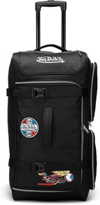 Von Dutch Signature Patch Checked 28-Inch Rolling Duffel with Telescopic Trolley Handle and Inline Skate Wheels