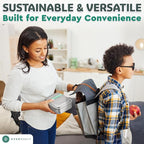 Everusely - Bento Box - Green, 60oz / 1.8 L - Extra Large Stainless Steel Lunch Box + Leakproof Condiment Container - 3 Compartment Snack Organizer for On the Go Meals - Freezer & Dishwasher Safe
