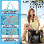 Fammart Mesh Beach Bag, Large Beach Tote with Zipper Pocket, Toys Pool Bag for Family Travel Vacation Cruise Essentials