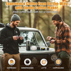 Portable Coffee Maker for Travel, 20 bar Mini Travel Car Espresso Machines, 3-in-1 Self-Heating Electric Espresso Maker, USB-C Ground Coffee & Capsule Pod(Ns&DG) RV, Hiking