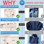 ZHMO Canvas Tote Bag for Women,Women's Bags Crossbody Bags Work Laptop Tote Bag Large Handbags Purse for Travel Nurse Teacher