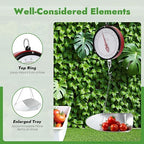 22LBS Double Sided Dial Hanging Scale, Mechanical Hanging Scale with Scoop/Chain, Portable Handheld Scale Commercial Household Weighing Scales for Supermarkets Farm Kitchen (Red/Black)