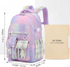 PRLINJSK Girls Backpack，Cute School Backpack for Girls Kids Teens，Kawaii Bookbag for Primary Elementary