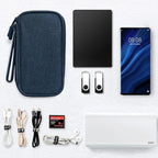 Skycase Electronic Organizer Travel Case - Waterproof Travel Cord Pouches for Organization, Cable Organizer, All-in-One Double Layers Storage Bag for Accessories, Charger, Cable, Navy - Medium