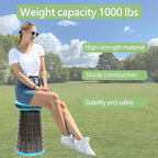 ALEVMOOM Upgraded XXL Collapsible Stool with Thick Cushion 19.7",1000lbs Max Weight,Wider & Taller Pop Up Seat, Heavy Duty Portable Retractable Folding Chair or Travel Foot Rest for Camping & Outdoors
