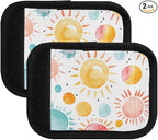 Sun Watercolor Paint Luggage Handle Wrap for Suitcase Luggage Tags Handle Covers Identifiers Soft Decorations Travel Accessories 2 Pack