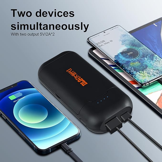 18650 Battery Charger Portable 2 in 1 USB C Universal Lithium Battery Charger Dual Slot LED Indicator for 3.7V/3.6V Li-ion Rechargeable Battery (Battery Not Included)