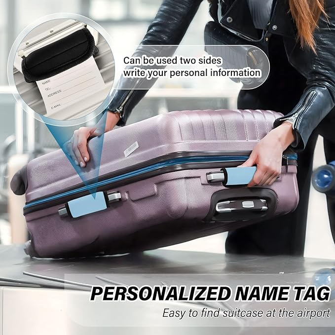 DOMIKING Light Blue Luggage Handle Wraps for Suitcase Luggage Identifier Soft Luggage Grip for Travel Bag Suitcase Luggage Covers Wraps Travel Accessories, 4 Pack