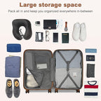 Kono Airline Approved Carry On Luggage, 22x14x9 inches, 20 Inch Expandable Lightweight Hardshell Suitcase with TSA Lock, (Black Brown, Suitable for 1-3 Days of Travel)