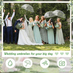 Dansydaisy 12 Pcs Wedding Favors for Guest Umbrella Gifts Bulk 52 Inch Large Dome Rain Windproof Stick Umbrellas with Thank You Tags and Rope Guest Souvenirs for Wedding Party Bridal Favors