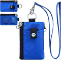 CHENSPRX Minimalist RFID Blocking Small Wallet with ID Window,WaterResistant Zip Id Case Wallet with Lanyard Keychain for Cards,Cash,Travel,Women,Men