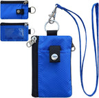 CHENSPRX Minimalist RFID Blocking Small Wallet with ID Window,WaterResistant Zip Id Case Wallet with Lanyard Keychain for Cards,Cash,Travel,Women,Men