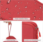 FYY Electronic Organizer, Travel Cable Organizer Bag Pouch Electronic Accessories Carry Case Portable Waterproof Double Layers Storage Bag for Cable, Cord, Charger, Phone, Earphone, Medium Size, Red