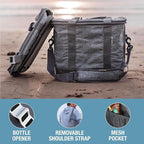 CleverMade Tahoe Collapsible Cooler Bag – Medium Portable Cooler Bag for Travel, Foldable Insulated Cooler for Beach, Picnic & Road Trips, Holds Up to 30 Cans, Leakproof Soft Carry Cooler - Gray