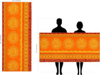 COTTON CRAFT Oversized Beach Towels - 2 Pack XXL 35x84 - The Big Kahuna 7 Foot Extra Large Beach Blanket Towel - Big & Tall - 100% Cotton Jacquard Velour Soft Luxury Towel - Sunshine Orange Yellow