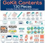 Keep Going Travel First Aid Kit for Kids – 130 Pc.for Purse, Diaper Bag, Backpack, & Suitcase, with Latex-Free Bandages – 7 x 5 x 2 in. Travel First Aid Kit TSA-Approved