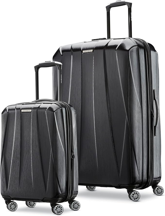 Samsonite Centric 2 Hardside Expandable Luggage with Spinner Wheels, 2-Piece Set (20/28),Black